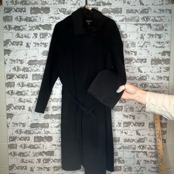 Talbots | women long black wool blend dress coat - Picture 7 of 12